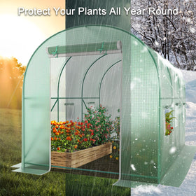 TANGJEAMER Walk-in Greenhouse metal frame closeup with rust-resistant coating