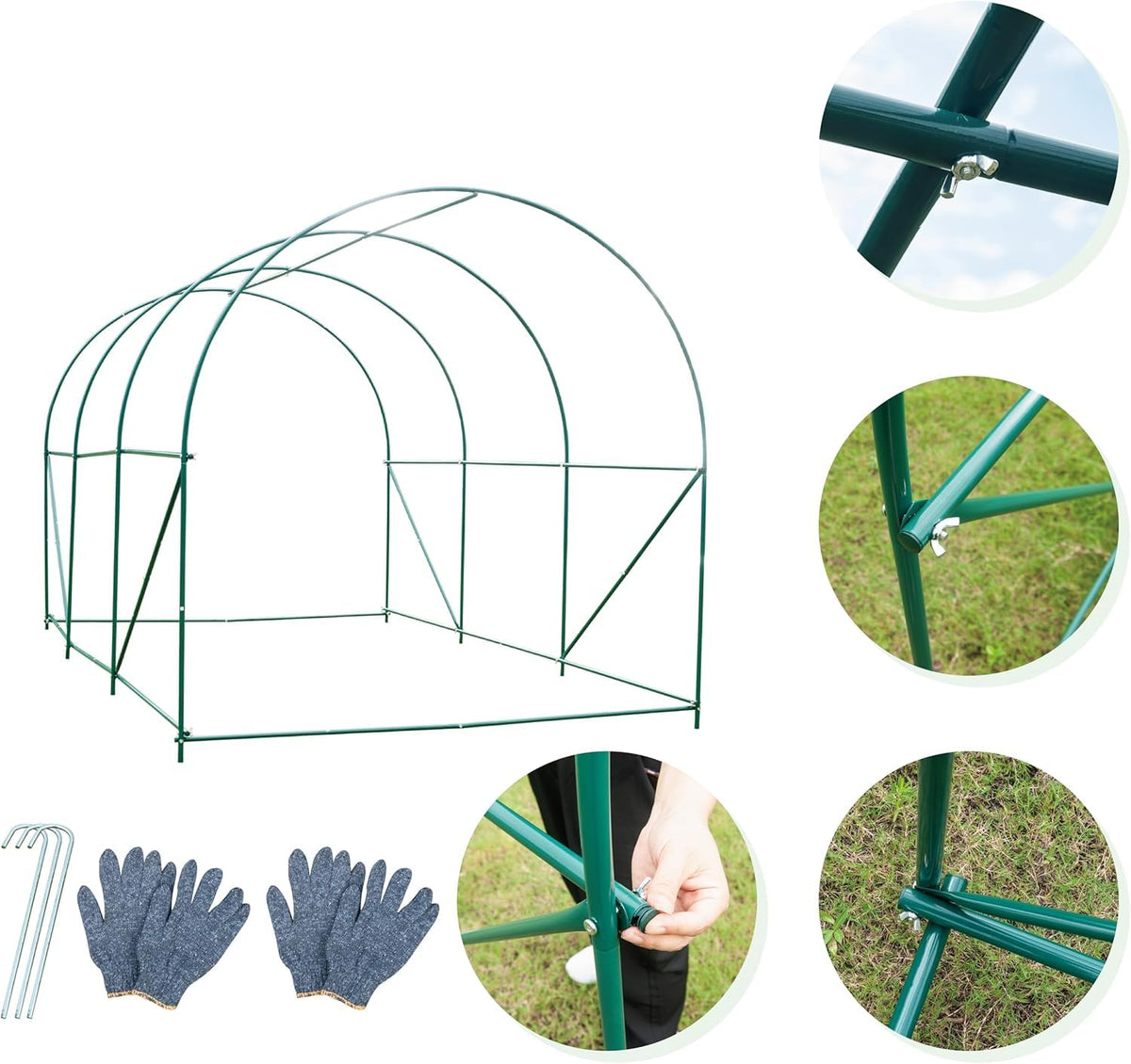 TANGJEAMER Walk-in Greenhouse setup kit with connectors and screws