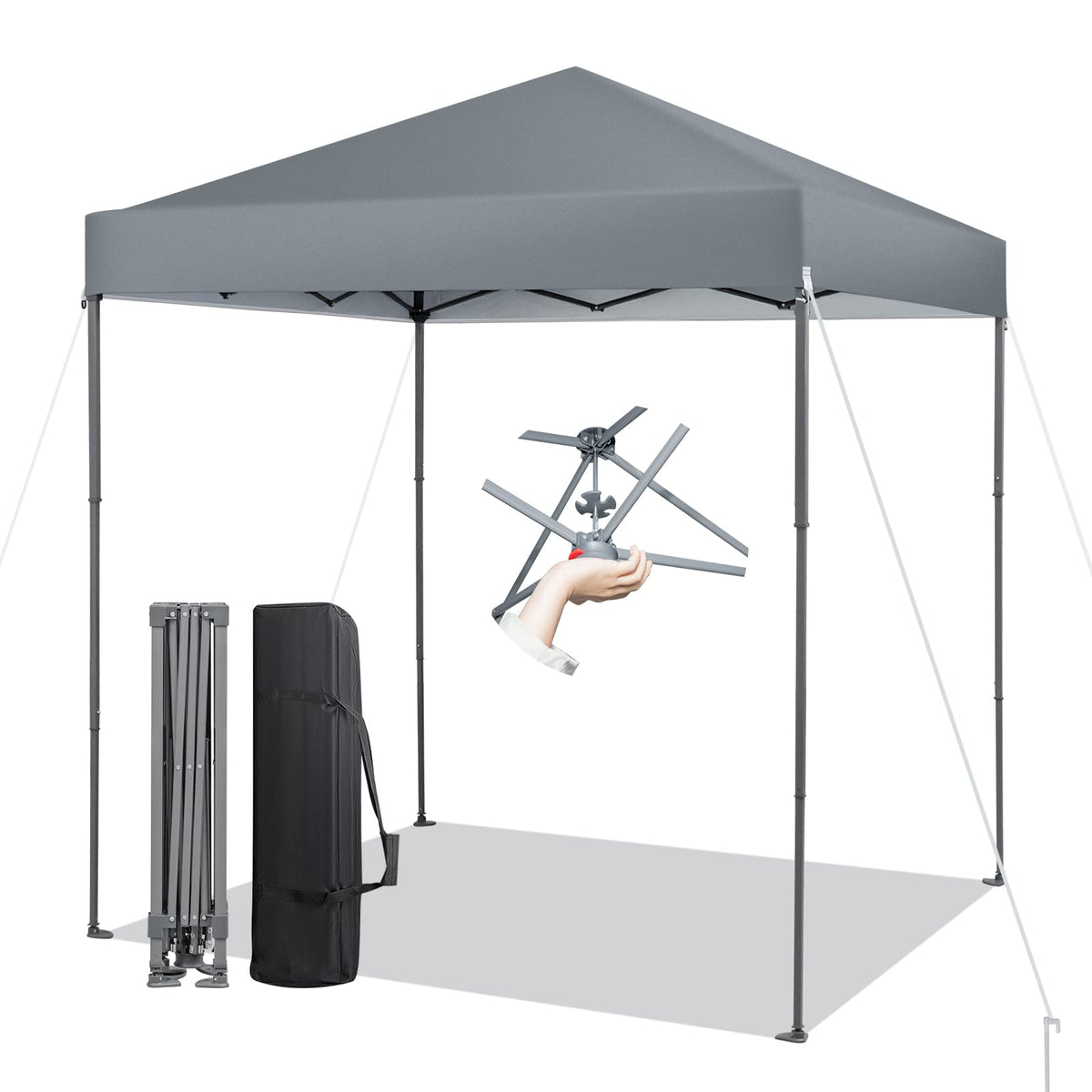 Tangkula 6.6x6.6 ft pop up canopy with center lock offers fast setup outdoors