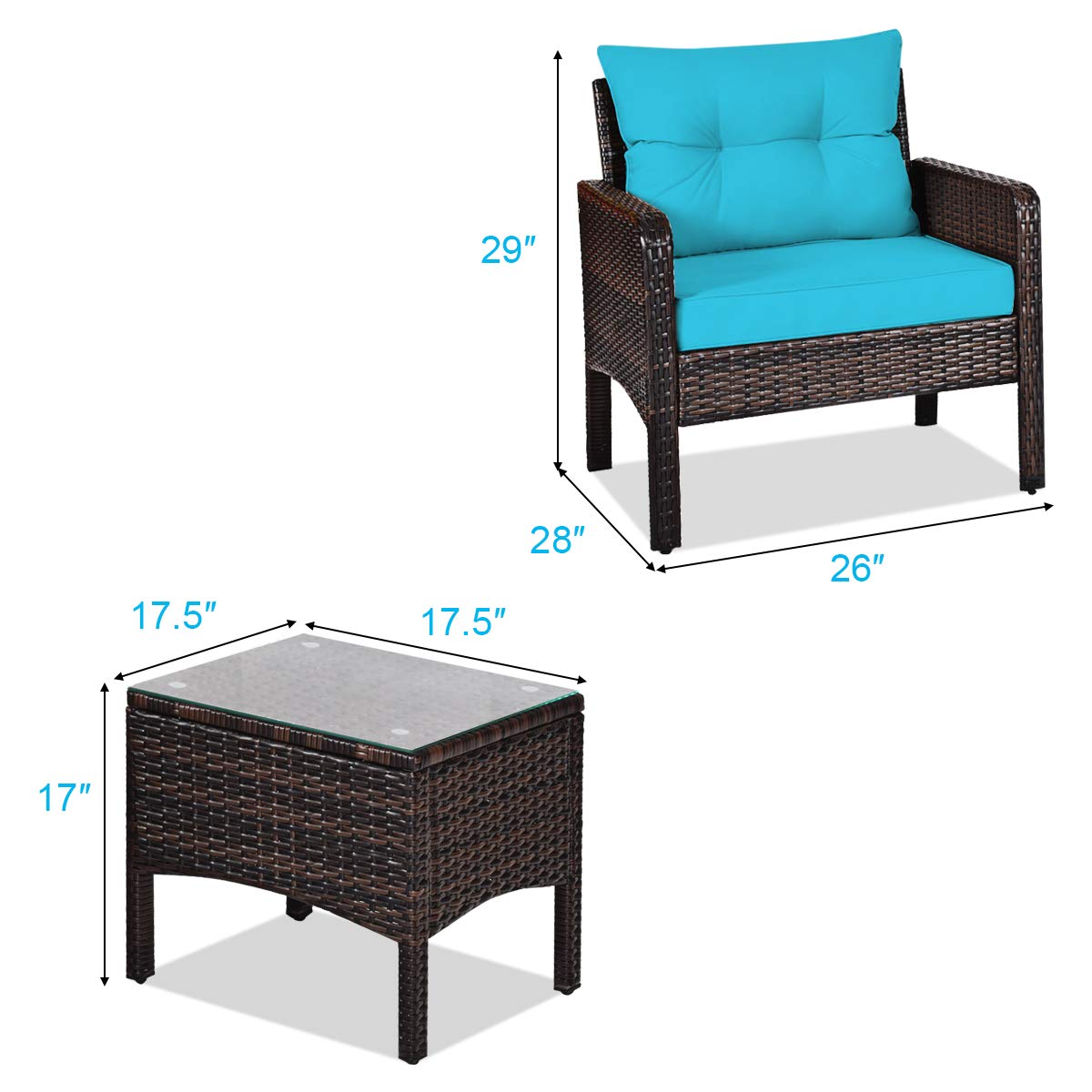 Tangkula all-weather PE rattan material resists sun and rain
