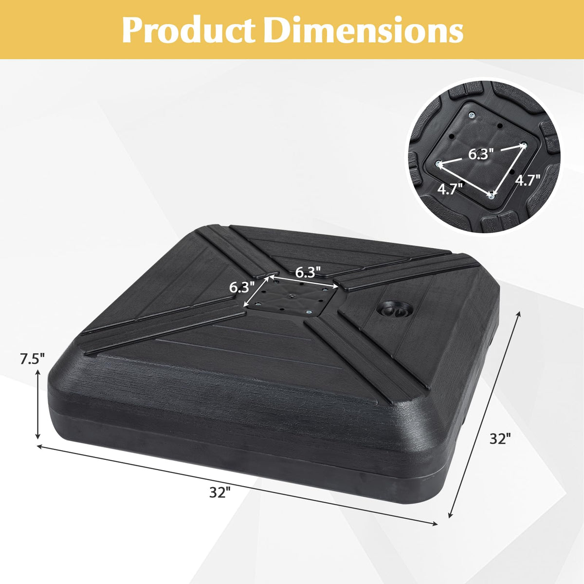 Cross-base attachment anchors the canopy securely in outdoor areas