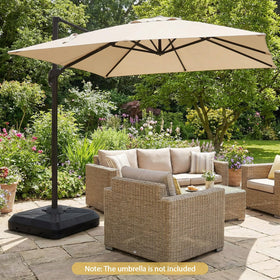 Tangkula base supports offset cantilever umbrellas for poolside setups