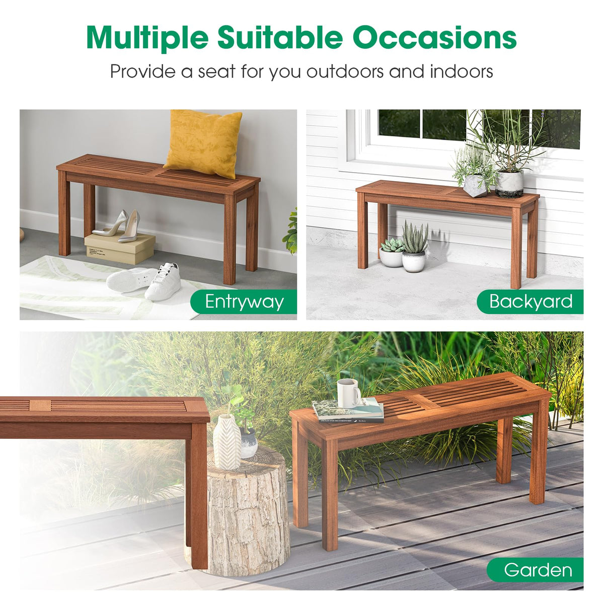 Tangkula natural wood finish adds warm decor to any space