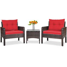 Tangkula wicker chairs for outdoor patio set provide stylish seating.