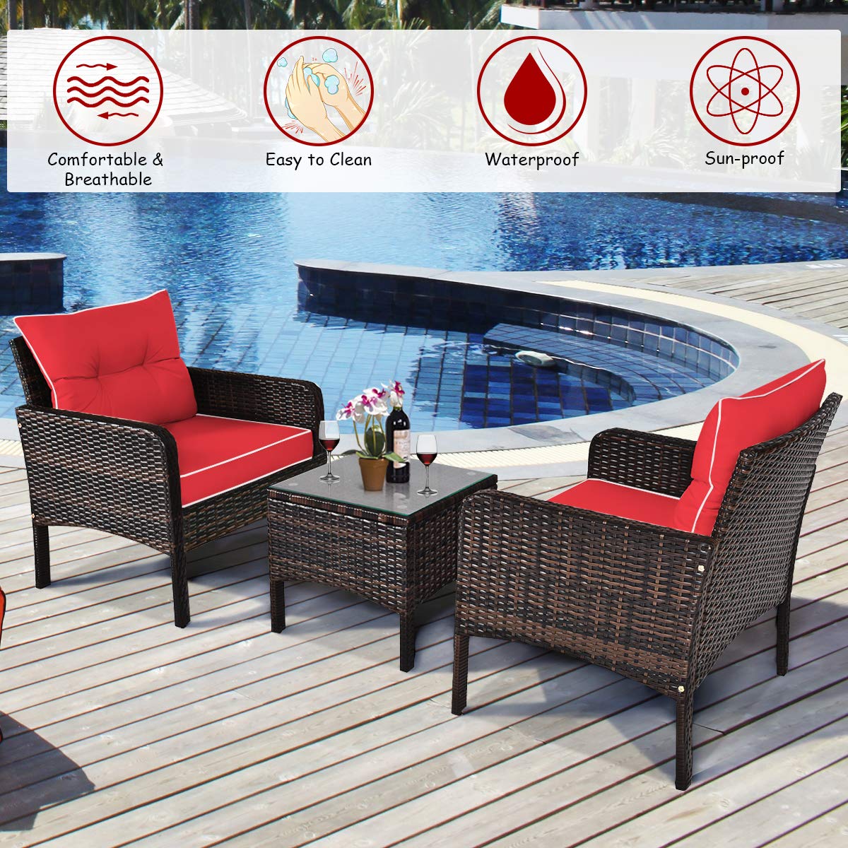 Tangkula suitable for patio, porch, poolside, or garden.