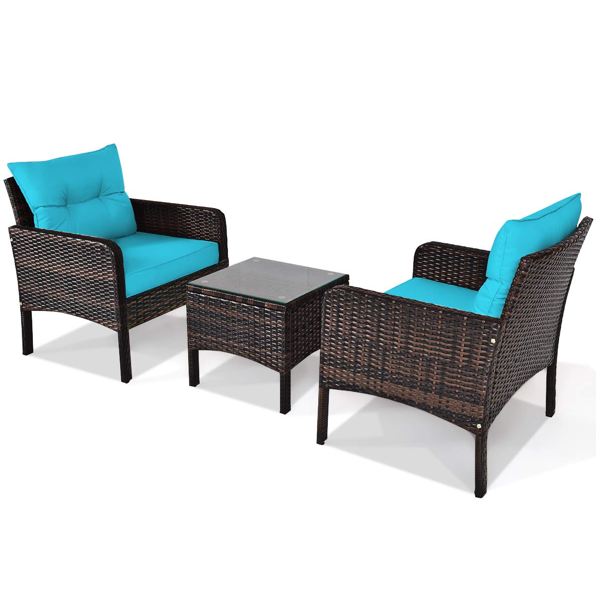 Tangkula patio set suited for porch poolside and backyard use