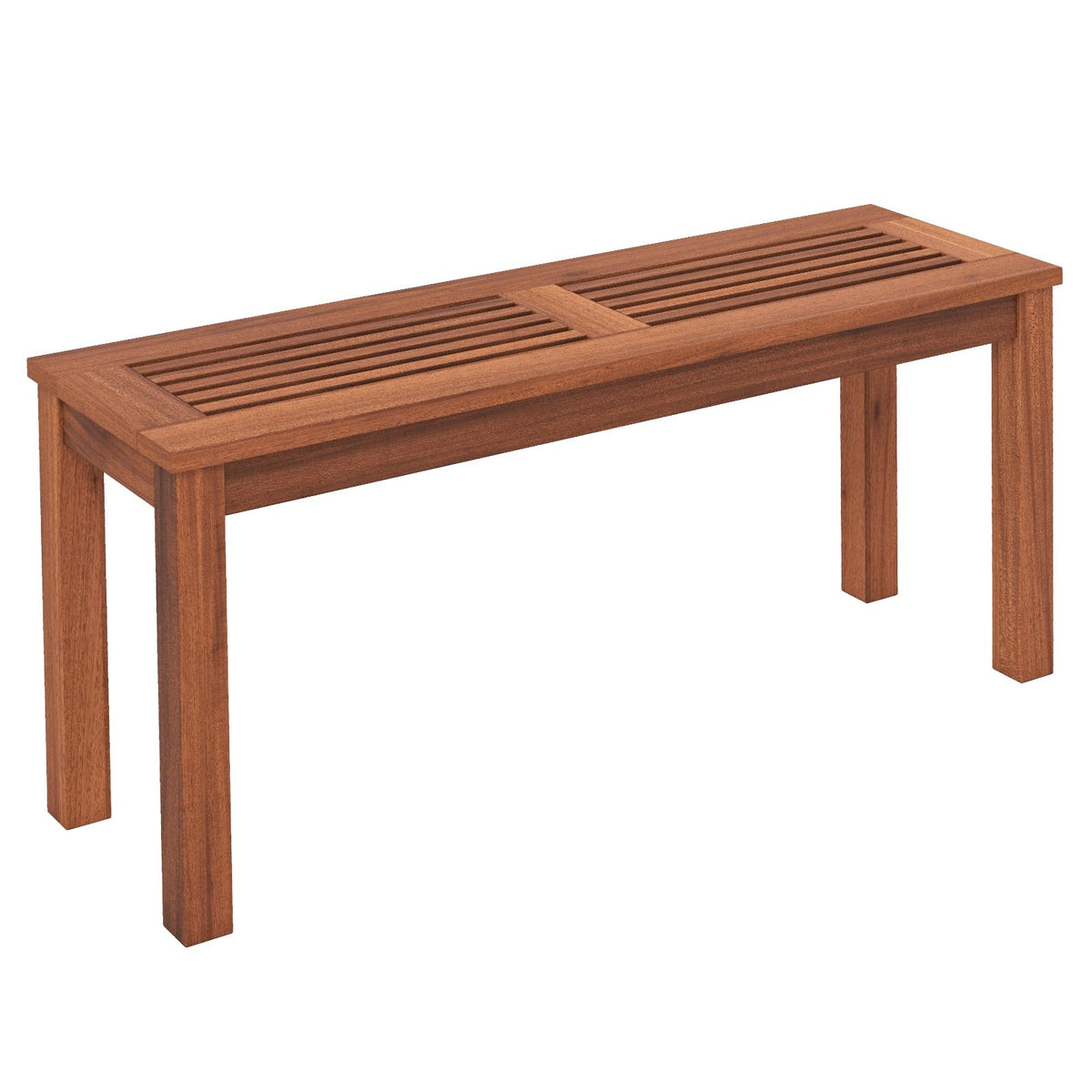 Tangkula patio bench with slatted seat for two outdoors