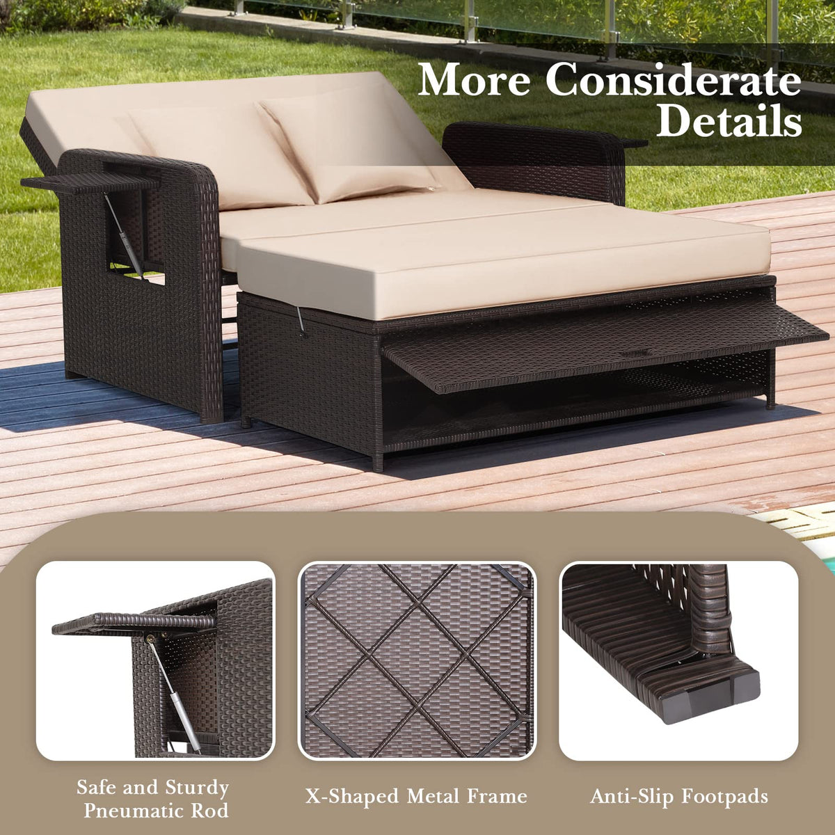 Tangkula PE wicker material designed for sun resistance and durability