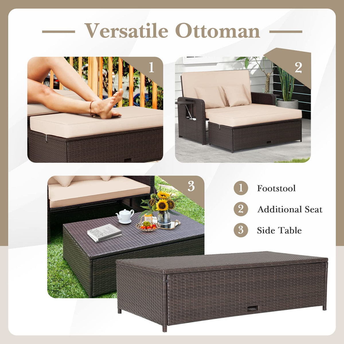 Tangkula removable cushion covers for easy cleaning and maintenance