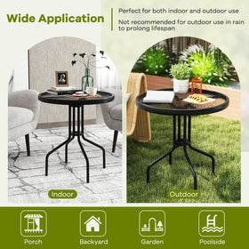 Tangkula round table ideal for poolside dining and casual gatherings