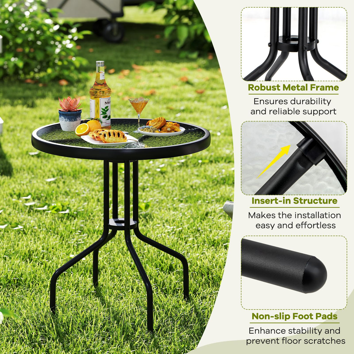 Tangkula umbrella brackets securely hold the pole for reliable shade