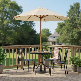 Tangkula round table umbrella-hole for shade on sunny days