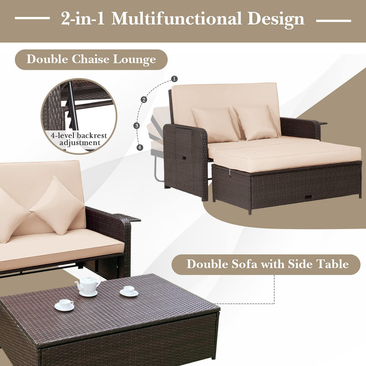 Tangkula soft cushions and pillows with secure buckles stay in place
