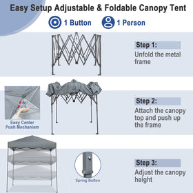 Tangkula UPF 50+ sun protection silver-coated canopy shade