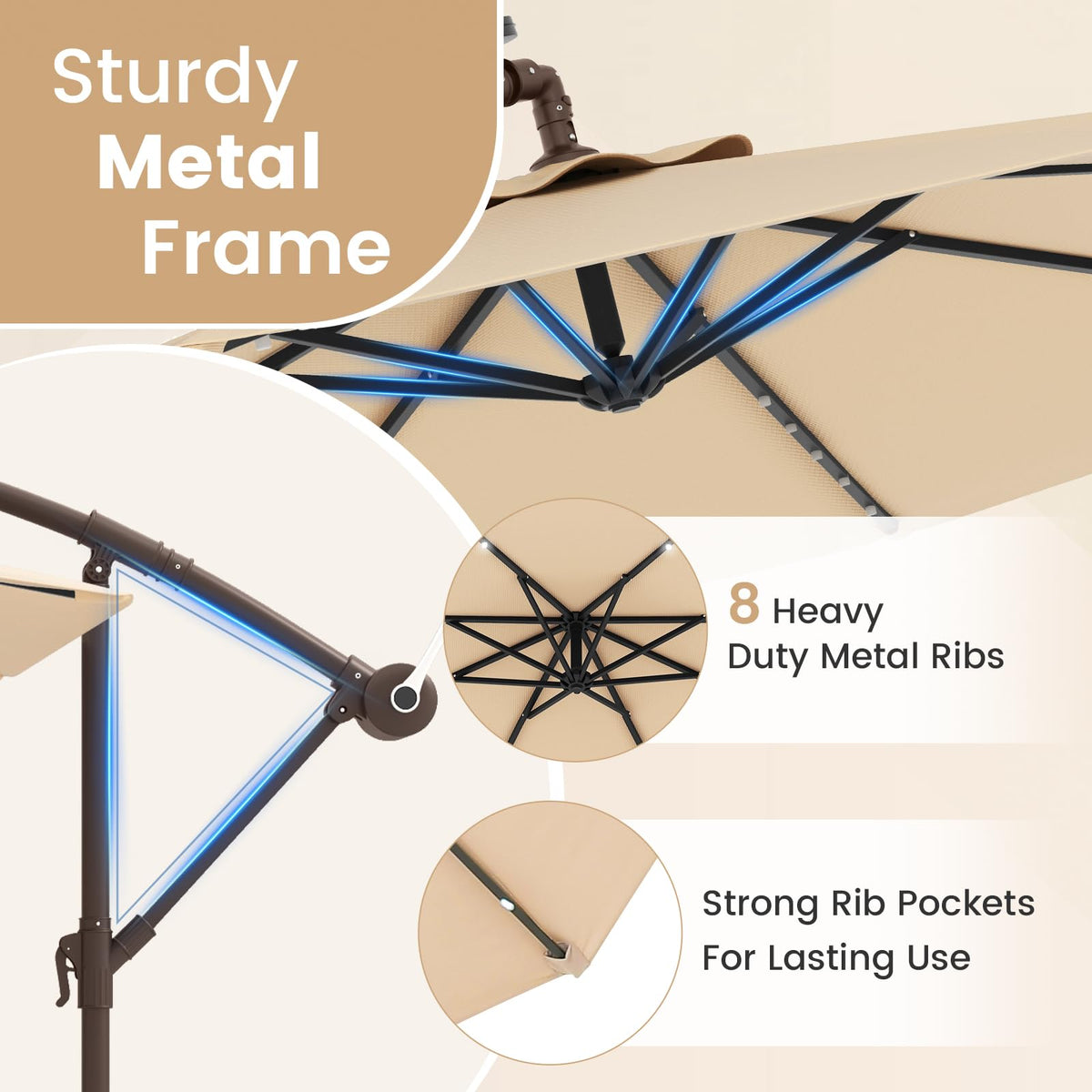 Tangkula wind-vent design helps keep air circulating on hot days.