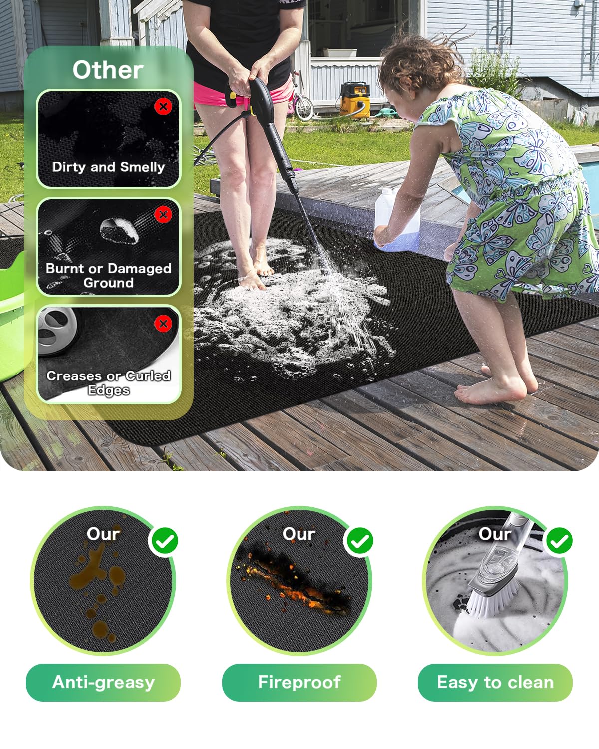 TAOMAND grill mat easy to clean and store with the included bag