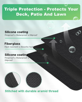 TAOMAND grill mat double-sided fireproof design prevents heat damage and curling at edges.