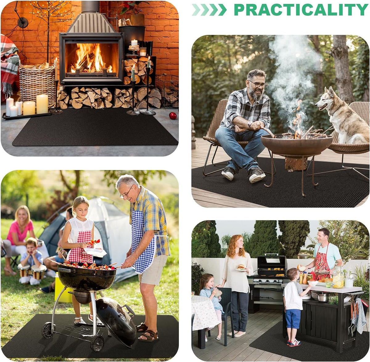TAOMAND spill-block-grill-mat prevents sauce splatters on concrete and wood.