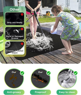 TAOMAND grill mat features stitched edges for durability under high heat.