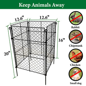 TAOMENNI animal barrier panel closeup showing 1-inch mesh deterring rabbits