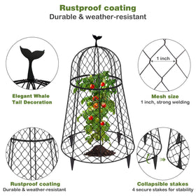 TAOMENNI chicken-wire cloche with durable mesh deters small animals