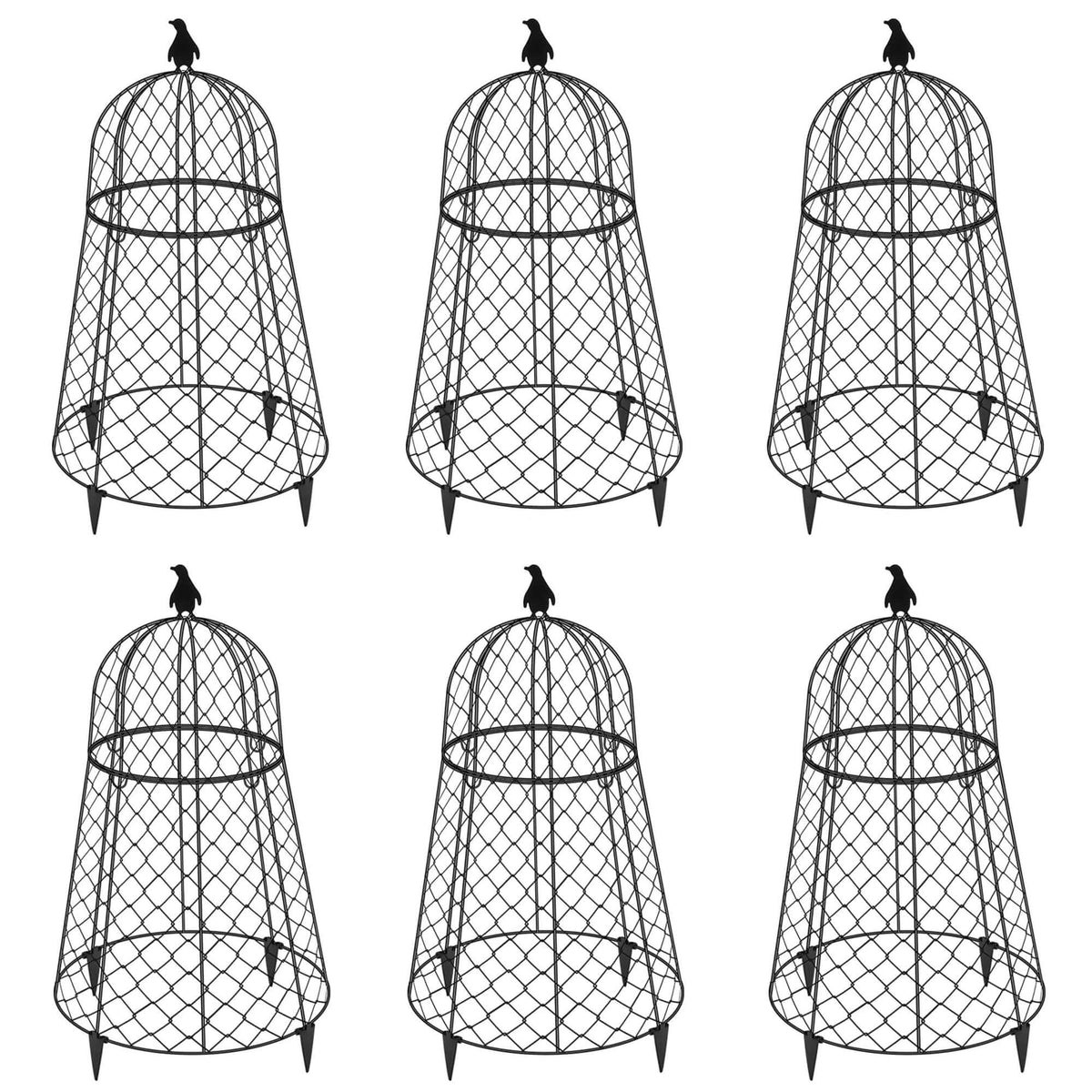 TAOMENNI garden cloches 13-inch covers protect seedlings in a six-pack set.