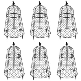 TAOMENNI garden cloches 13-inch covers protect seedlings in a six-pack set.