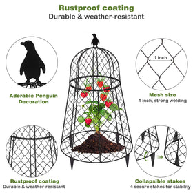 TAOMENNI rustproof metal cloche with PVC coating for weather resistance.