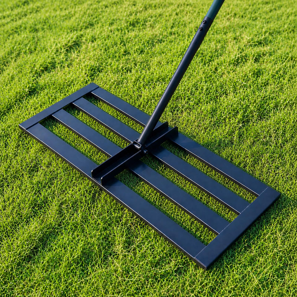 TAORUI Lawn Leveling Rake head distributes topsoil evenly for a smoother lawn