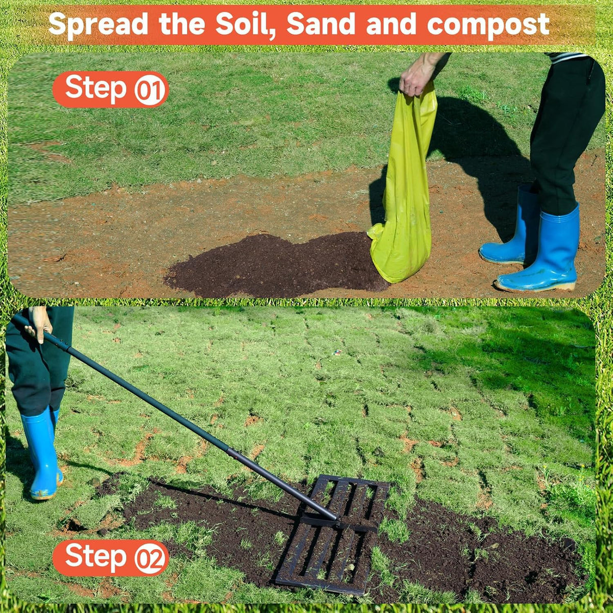 TAORUI Seeding use with the rake to help even seed distribution