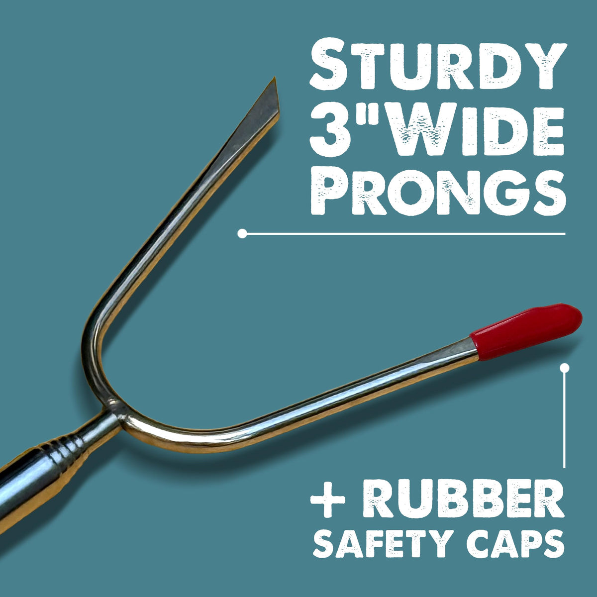 Tapirus campfire skewer with safety cap helps prevent accidental pokes.