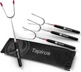 Tapirus marshmallow roasting stick extended to 33.9 inches for safe campfire roasting.