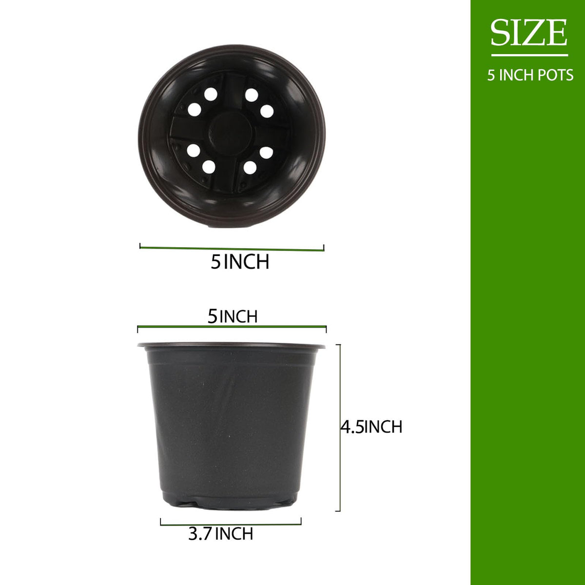 TAQIXI lightweight, durable 5-inch nursery pots for easy handling.