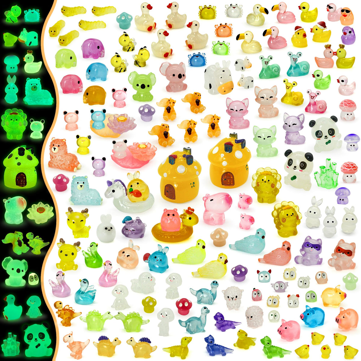 Tardigrade mini resin animals collection glows softly for fairy garden displays.