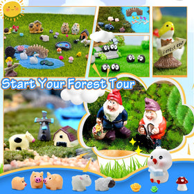 Tardigrade miniature gnome figurines variety enhances tiny landscapes and terrariums