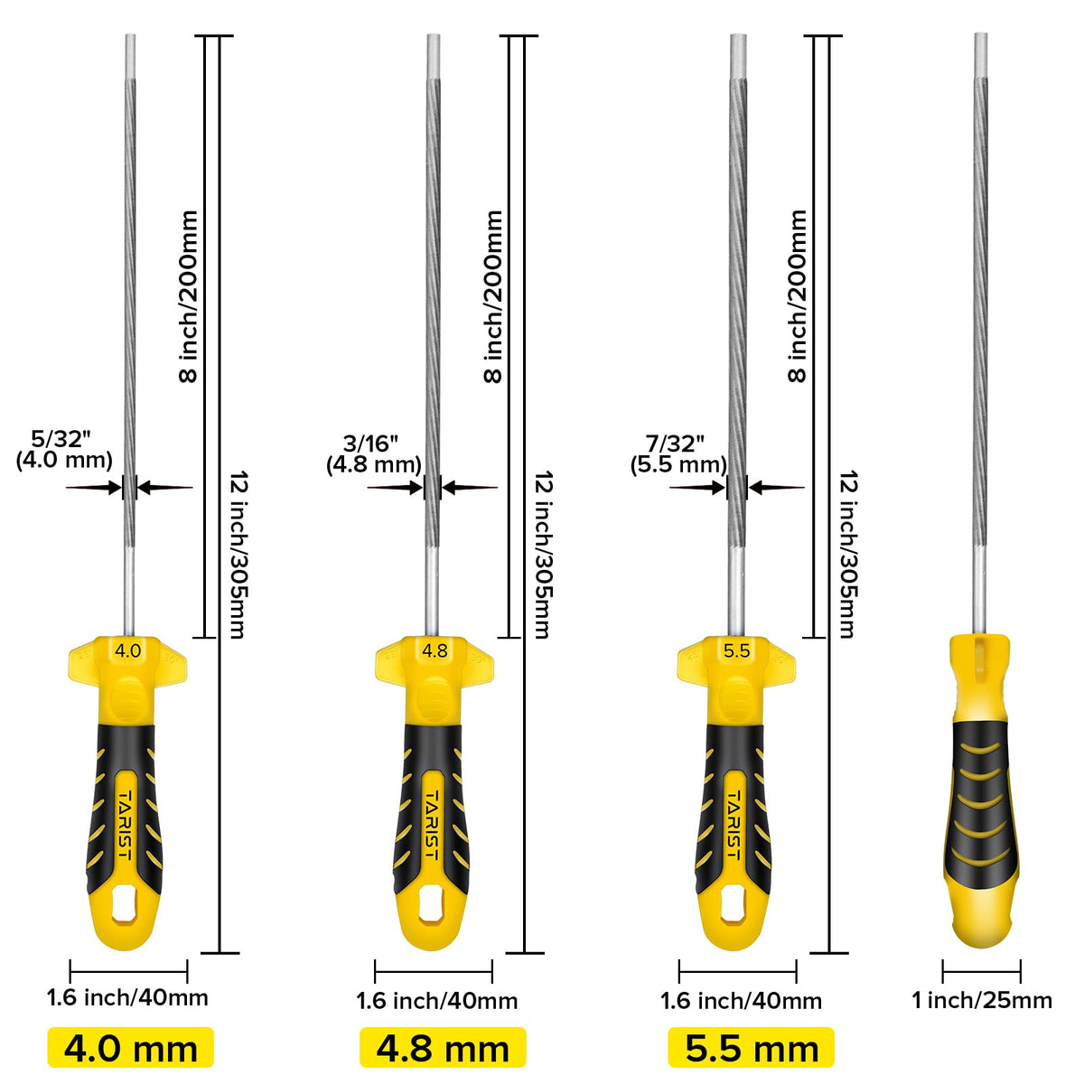 TARIST 3-16 round file detail, smooth filing for even chain teeth