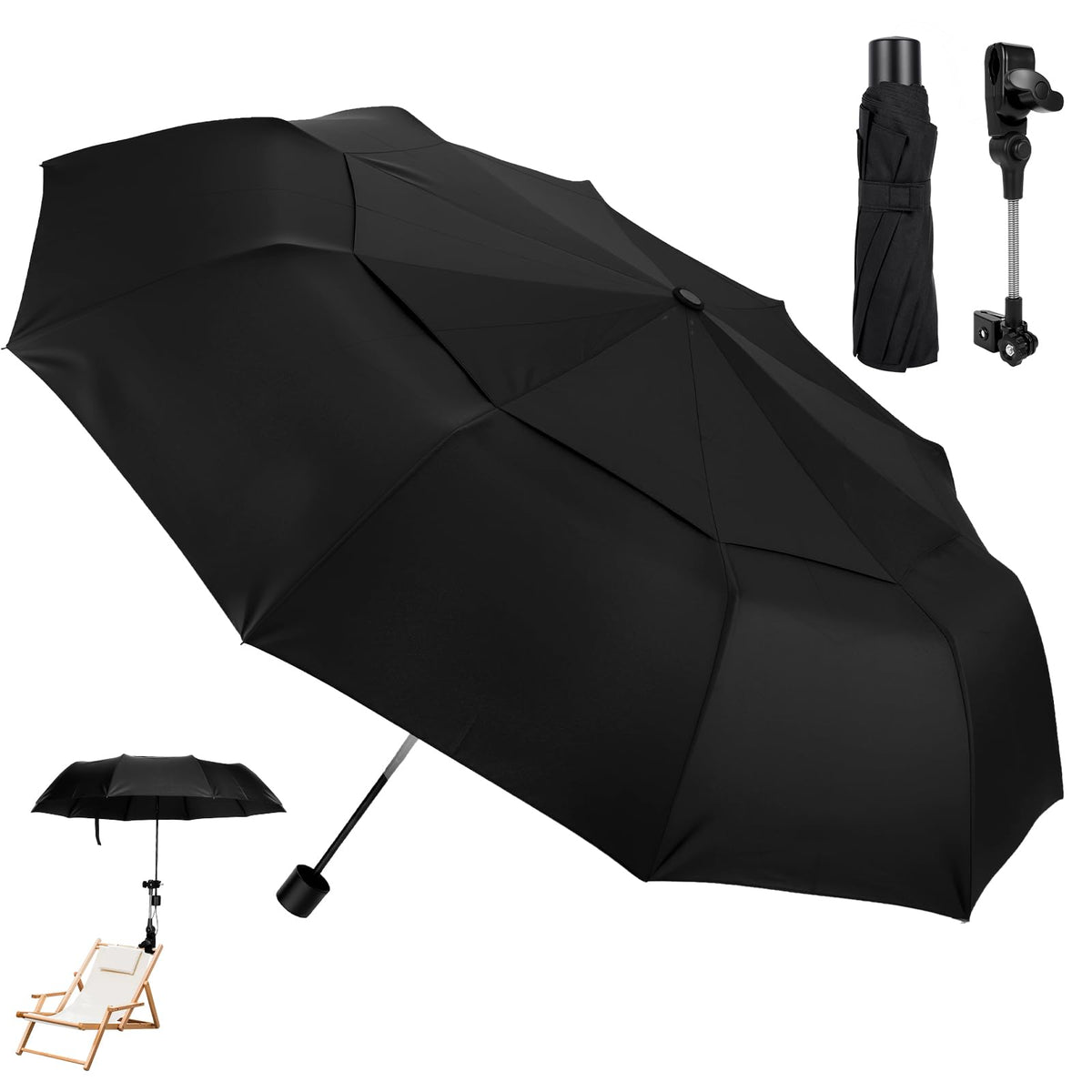 Tarswesi chair umbrella with full canopy for broad shade and cooling breeze.