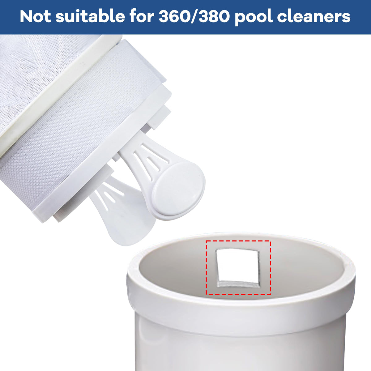 Close-up shows durable nylon mesh that resists tearing during pool cleaning