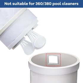 Close-up shows durable nylon mesh that resists tearing during pool cleaning