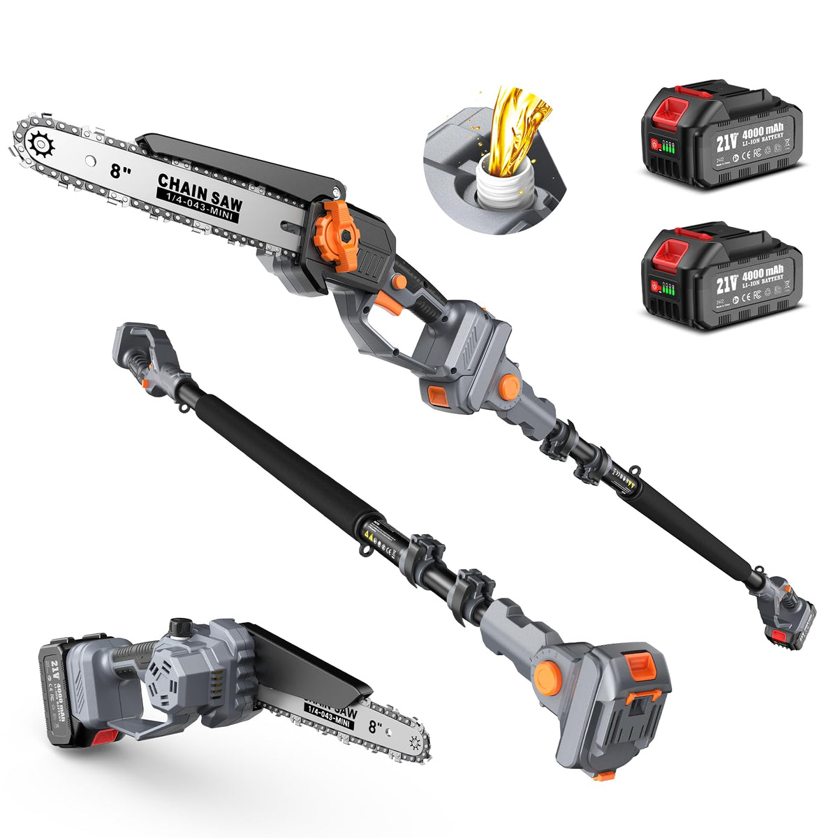 TaskStar 2-in-1 pole saw assembled for versatile pruning and high reach.