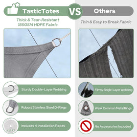 TasticTotes breathable, water-permeable fabric keeps air flowing and prevents water pooling.