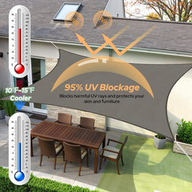 TasticTotes shade sail with D-rings in corners for quick, secure installation.