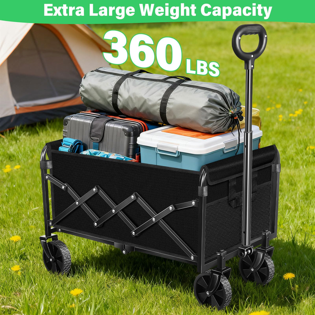 TATAANTY wagon with all-weather 600D fabric resisting moisture and tears