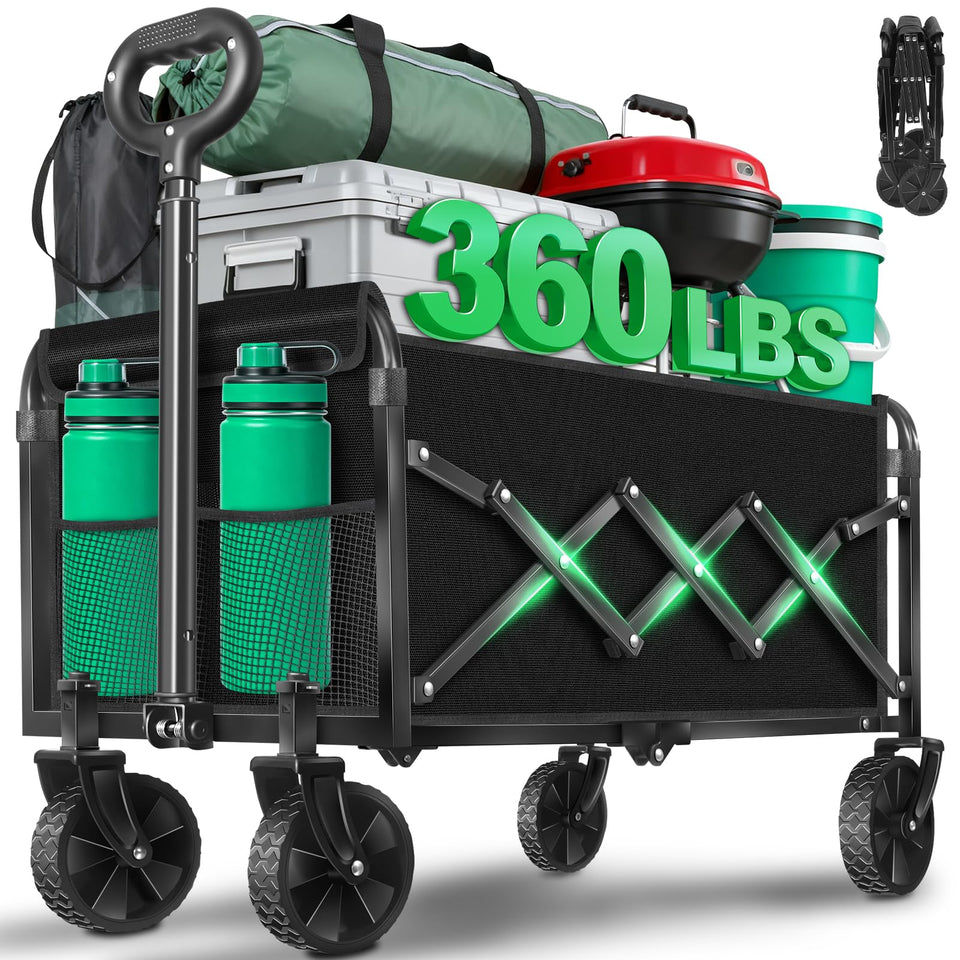 TATAANTY collapsible wagon opened with 120L capacity for groceries and gear