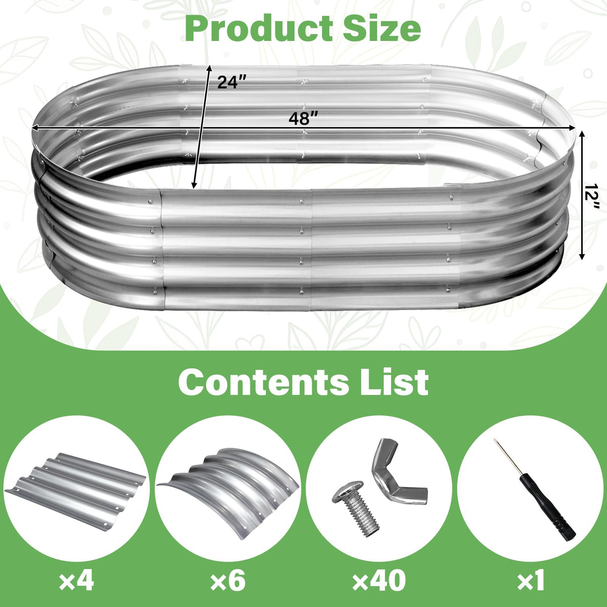 TATAANTY galvanized planter box close-up highlighting sturdy metal construction