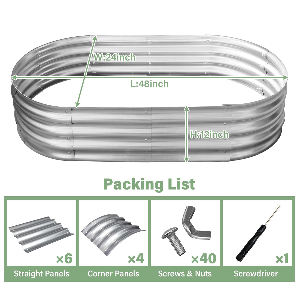TATAANTY galvanized steel construction highlights long-lasting durability for outdoor gardens