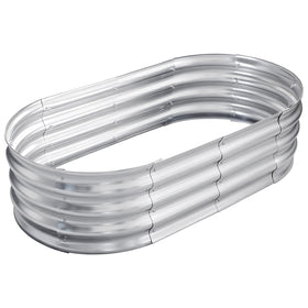 TATAANTY oval galvanized raised bed 4x2x1ft for durable outdoor gardening
