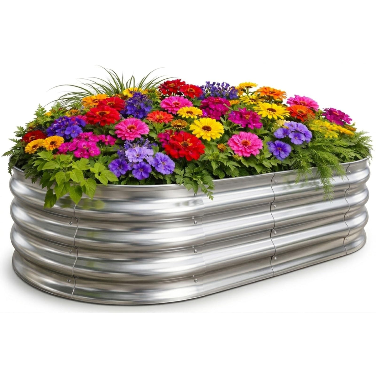 TATAANTY raised garden bed front view showing durable galvanized steel for outdoor use