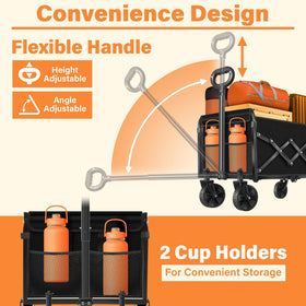 TATAANTY foldable wagon adjustable handle ensures comfortable pulling