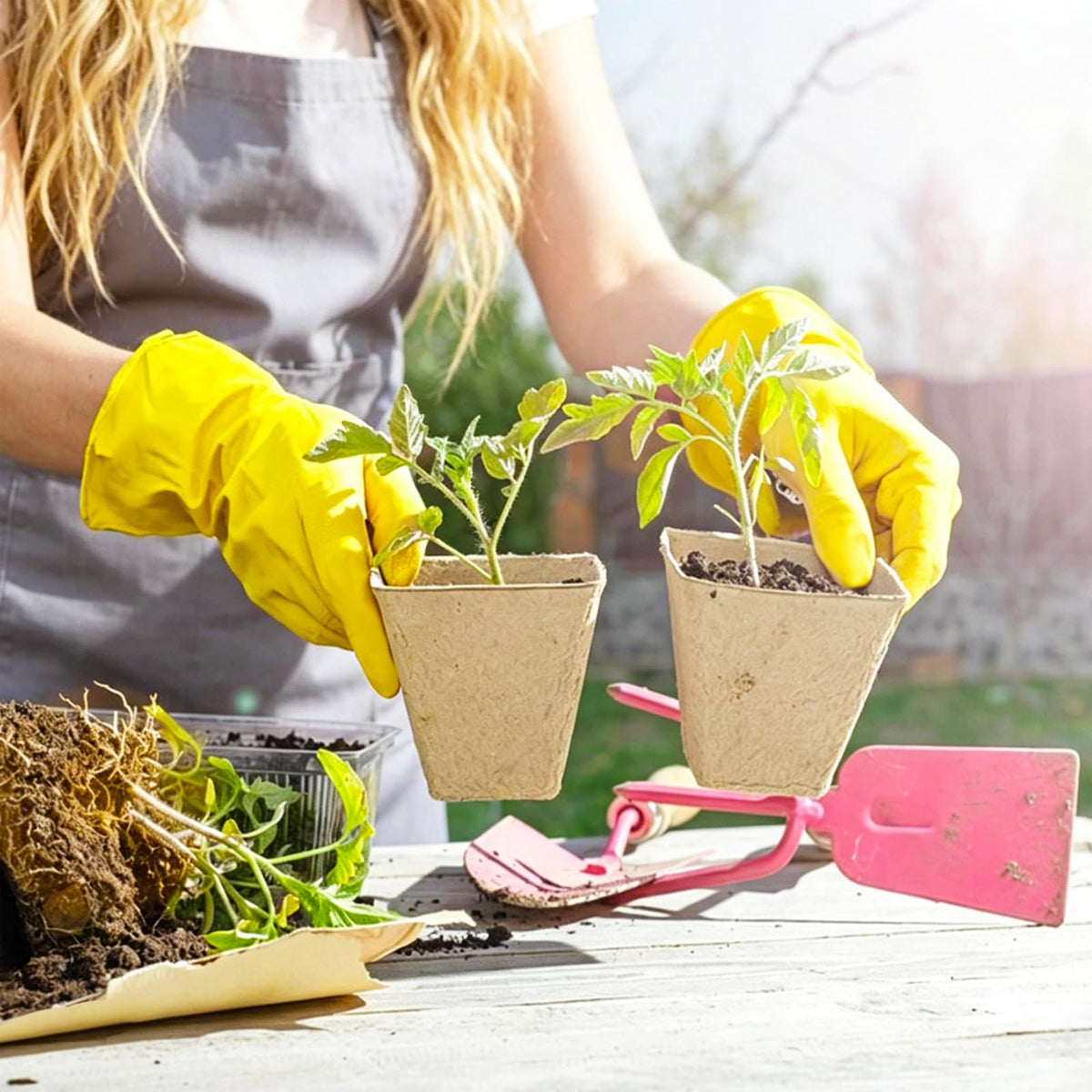 Tatibana mini transplanting devices for gentle root handling
